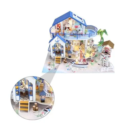 Produktbild: ibasenice 1 Satz Architekturmodell Spielzeug Holzverzierung Selber Machen Modellbau Aus Holz Hausmodell Selber Bauen DIY- Holzmodell Zum Zusammenbauen Hölzern Gebaut