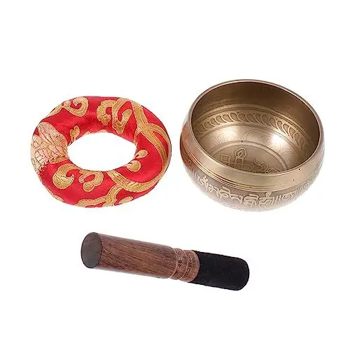 Produktbild: ibasenice Meditationswerkzeug Buddha-klangschale Stab Und Dichtung Für Spirituelle Entspannung Zufällige Farbe