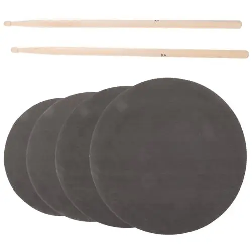 Produktbild: ibasenice 1 Satz Drum-Stummschaltflächen Schlagzeug-Übungspad Schlagzeug-Übungsmatte Snare-Drum- Snare-Drum-Matte Schlagzeug-Tuner Halter Drumpad üben 13-Zoll-Drumpad Holz Black