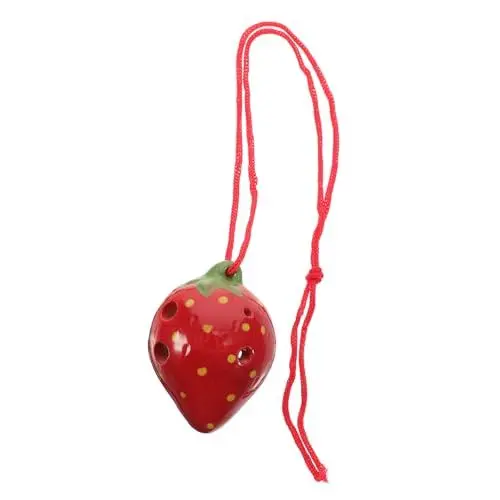 Produktbild: ibasenice 1 Satz Erdbeerfrucht-ocarina Kleinkinderinstrumente Mini-okarina Zum Üben Erdbeerförmig Erdbeer-okarina-flöte Kinder-okarinas Strumpffüller Student Porzellan Musik