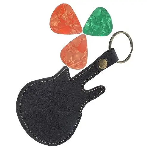 Produktbild: ibasenice 1 Satz Gitarren-Pick-Halter Schlüsselbundhalter Plektrumtasche Gitarren-daumenpicks Behälter Für Gitarrenplektren E-Gitarren-Picks Elektrische Akustikgitarre Pu Gitarrenkoffer