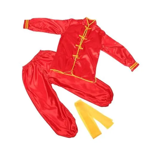 Produktbild: ibasenice 140 cm Chinesisches Kampfsportkostüm Für Kinder Rot Bequeme Performance-Kleidung Authentische Traditionelle Kampfsportausrüstung