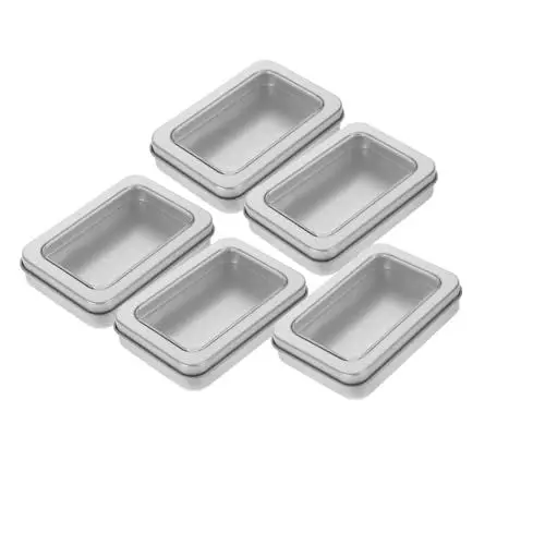 Produktbild: ibasenice Rechteckiges Kartenaufbewahrungsbox-set 5-teilig Stabiles Metallgehäuse Für Karten Ohrringe Murmeln