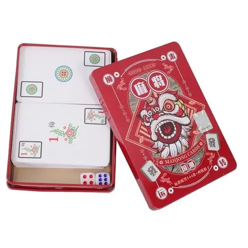 Produktbild: ibasenice Stabile Leichte Mahjong-Karten 144 Stück Für Unterhaltung Zu Hause Und Unterwegs