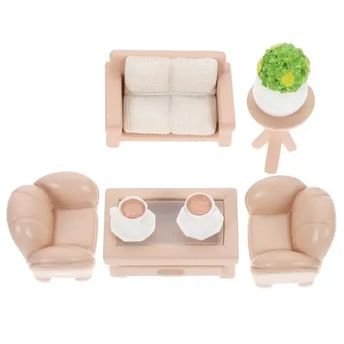 Produktbild: ibasenice 1 Satz Winzige Sofamöbel Kleines Sofa Fürs Puppenhaus Puppenhaus-sofa Zweiersofas Zweisitzer-couch Einzelsofa Bausätze Einzelcouch Harz Kaffetisch Mini Individuell