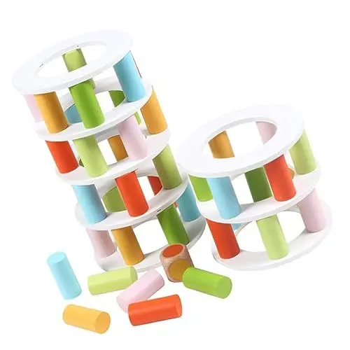 Produktbild: ibasenice 1 Set Holzstapel Balancierspiel Aus Hochwertigem | Konstruktionsspielzeug Für | Fördert Geschicklichkeit Und Konzentration | Ideales Für Familien Und Gruppenspiele