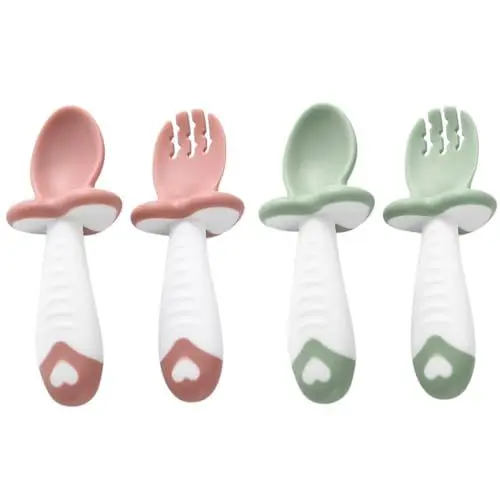 Produktbild: ibasenice 1 Set Löffel Kleinkindlöffel Besteck Servierutensilien Babyfütterungswerkzeug Silikonlöffel Und Babylöffel Und Babygabel Löffel Kleinkindutensilien