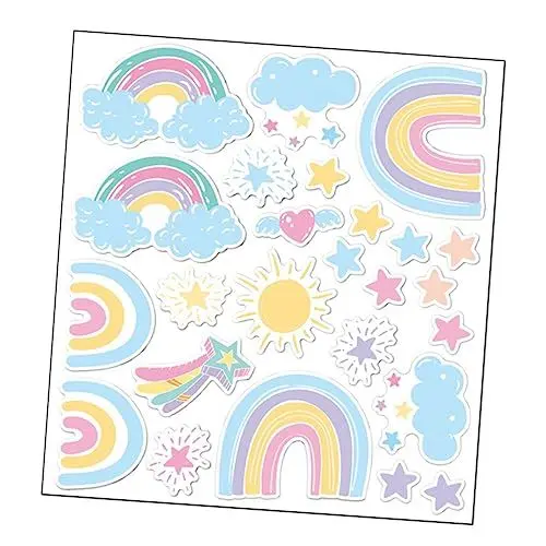 Produktbild: ibasenice 1 Set Wandbild Plume Aufkleber Aufkleber Jungen Und Mädchen Zimmer Dekoration Regenbogen Thema