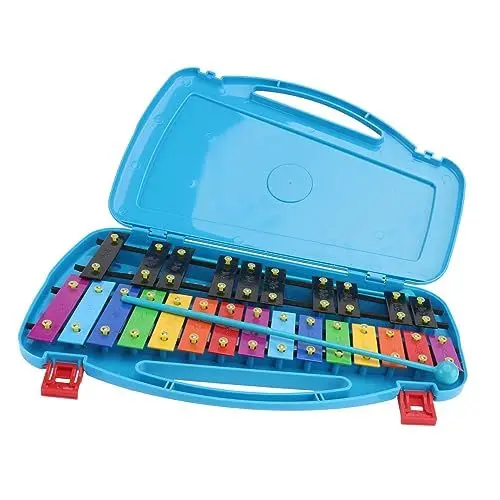 Produktbild: ibasenice 1 Stück Clavichord aus Aluminium Schlagzeug mit 25-Noten Schlaginstrumente für Schlagwerk aus Metall Metallophon-Schlagzeug Plastik Blue