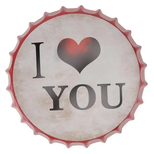 Produktbild: ibasenice 1 Stück Wanddeko Retro Eisenblech Bild I Love You für Innenräume Kreative Wandgestaltung für Bar Restaurant und Zuhause