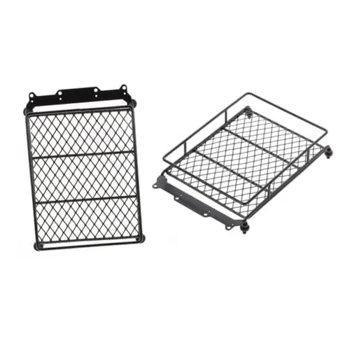 Produktbild: ibasenice 1:10 Crawler Gepäckhalterung Autodach-lagerregal 1pc Metallgepäckhalter für Autodekoration Schwarz
