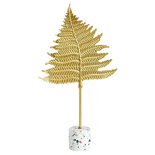 Produktbild: ibasenice 1stk Goldene Blattverzierung Blatt-Statue Künstliche Palmblätter Figur Aus Metallblatt Hawaii-verzierung Hochzeitstischdekoration Kunstblätter Statuette Bankett Schreibtisch Marmor
