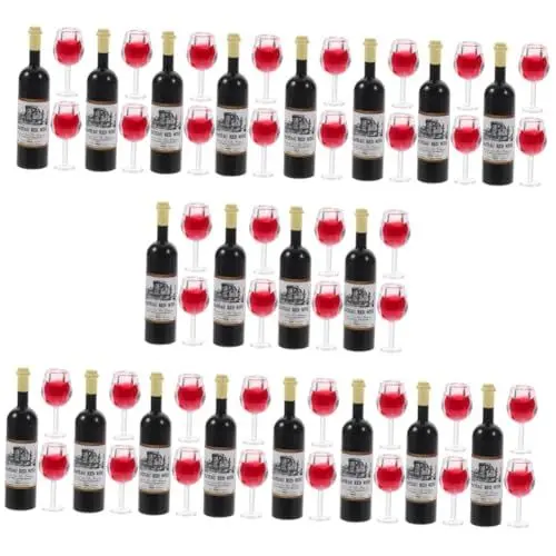 Produktbild: ibasenice 20 Sätze Mini-Rotwein Puppenhaus Weinflaschen Champagnerbecher Für Puppe Dekoration Für Minihaus Grüne Haarspange Miniatur-weinflasche Miniflaschen Miniaturen Glas Plastik Soldat