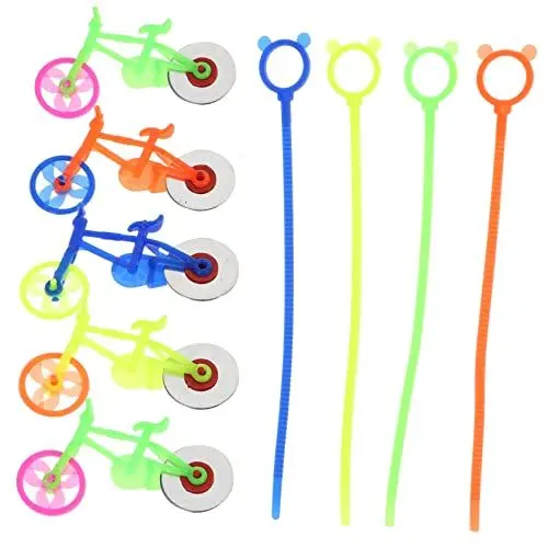 Produktbild: ibasenice 20stücke Mini Fahrrad Spielzeug Trägheitsspielzeug Junge Mädchen Fahrradspielzeug Finger Fahrrad Cartoon Design Fahrradspielzeug Für Junge Mädchen Robust Und Langlebig