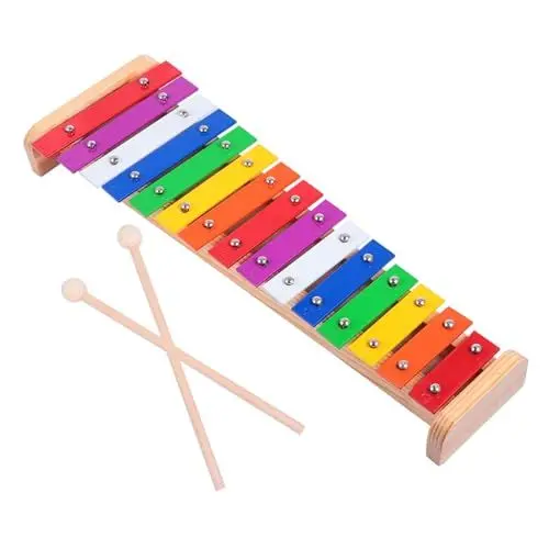 Produktbild: ibasenice 2St 15 Noten Schlagzeug Musikspielzeug für Babys -Instrumente Musikalisches Lernen Kinderschlaginstrument Percussion-Spielzeug für Kleinkinder Xylophon-Schlaginstrument Holz
