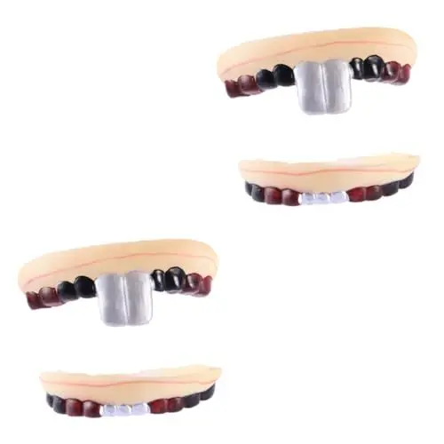 Produktbild: ibasenice 2St Halloween-Vampirzähne Halloween-Kostüm-Gastgeschenke geben Horror-Partygeschenke Spielzeug Halloween-Gebiss Halloween falsche Zähne Zahnersatz Requisiten Dekorationen