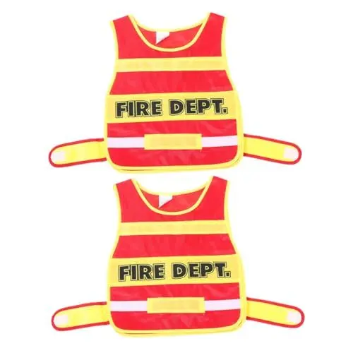 Produktbild: ibasenice 2St Kinderfeueruniform Kinder Feuerwehrmann Verkleidung Feuerwehrmann Verkleidung für Kinder Cosplay-Weste für Kinder Weste für Cosplay Feuerwehrkostüm Feuerwehrweste Stoff