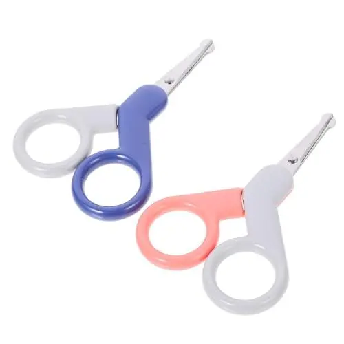 Produktbild: ibasenice 2stücke Babyschere Für Neugeborene Und Kleinkinder Nagelknipser Aus Hochwertigem Abs Und Langlebig Und Praktisch Für Maniküre Und Pediküre Sicherer Runder Schneidkopf