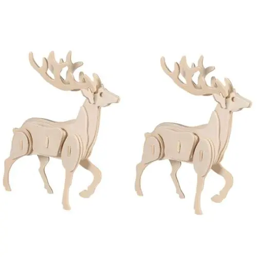 Produktbild: ibasenice 2St Sikahirsch-Puzzle Puzzle tierpuzzle handwerkskunst dekoringe Puzzle für Stereo-Holzpuzzle 3D-Puzzle zusammenbauen Puzzle-Modell aus Holz hölzern