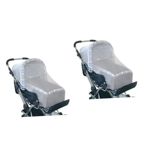 Produktbild: ibasenice 2St Weißes Verschlüsselungsnetz Moskitonetz für Kinderwagen babybett moskitonetz mosquito net mückennetz kinderwagen netz Vollständiges Abdecknetz staubdicht Zubehör