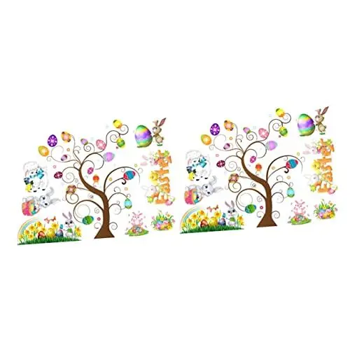 Produktbild: ibasenice 2 Blätter Osterhasen Eier Aufkleber Tier Aufkleber Hase Aufkleber Ostereier Aufkleber Cartoon Aufkleber Ostern Aufkleber