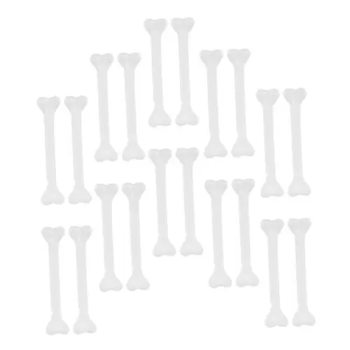 Produktbild: ibasenice 2 Kleine Knochendekorationen Mini-knochen Halloween-deko-zubehör Halloween-knochen-requisiten Skelette Knochen Halloween Halloween-requisiten-dekoration Knochen Dekor Weiß Plastik