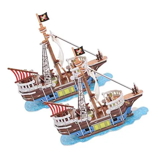 Produktbild: ibasenice 2 Sätze Piratenschiff-Puzzle Schiffsbausatz 3D-rätsel Für Erwachsene Segelboot Piratenschiffmodell Puzzles Für Erwachsene Modell Eines Kreuzfahrtschiffes Denksportaufgaben Papier