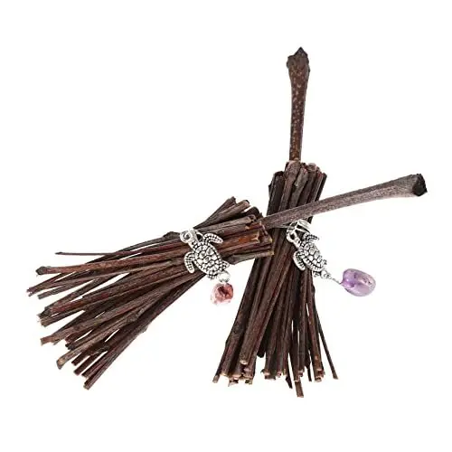 Produktbild: ibasenice 2stücke Mini Hexenbesen Mit Dekorative Halloween Deko Für Partys Bastelprojekte Und Bühnenaufführungen Langlebig Und Kindersicher Einzigartiges Wohnaccessoire