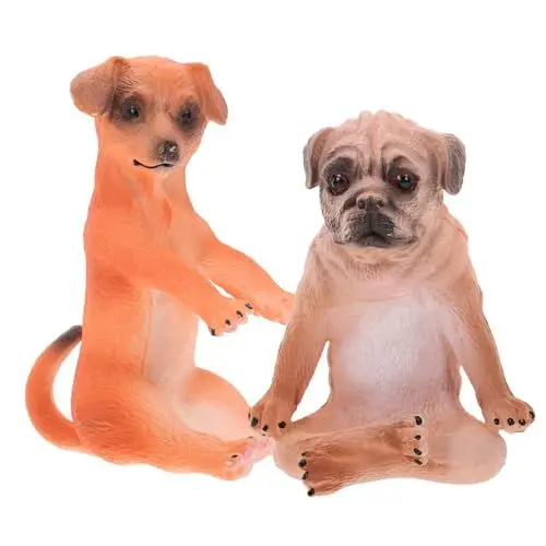 Produktbild: ibasenice Kognitive Hundemodelle 2 Mini-hundefiguren Realistische Welpenornamente Als