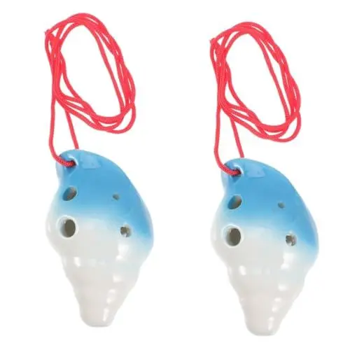 Produktbild: ibasenice 2 Stücke Anfänger Praxis Ocarina 6 Loch Keramik Wind Instrument Tragbare Für Musiker