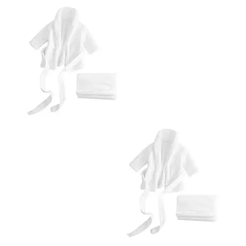 Produktbild: ibasenice 2st Säuglingskleidung Kinderkostüme Fotokostüm Für Babybadewanne Babykostüm Kinderkleidung Baby-badetuch Baby-fotoshooting-requisiten Kinderkleider Kleidungsset Mädchen Weiß Junge