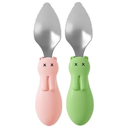 Produktbild: ibasenice 2st Schaber Babylöffel Geschirr Trompetenzubehör Stichsäge Löffel Zum Verschenken Von Obst Fruchtschlammschaufel Babyschaufeln Rostfreie Schaufel Gemüse Kind Rostfreier Stahl Klein