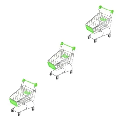 Produktbild: ibasenice 3St Einkaufswagen-Korb Mini-Cart-Aufbewahrungskorb Einkaufswagen für Kinder schubkarre Kinder-Einkaufswagen Mini-Einkaufswagen-Organizer Weihnachten Spielzeug Büro