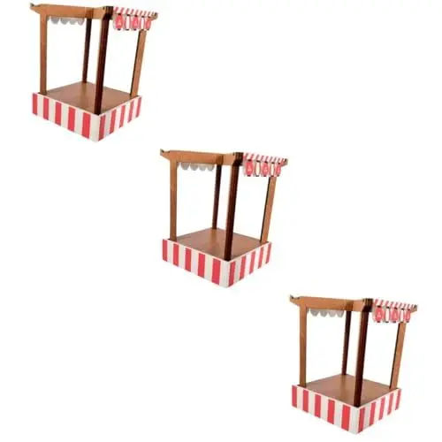 Produktbild: ibasenice 3St Fotoshooting Kinderspielzeug interessante Mini-Hausdekoration Spielzeug für Kinder Toys Modelle Spielset aus Holz Puppe Wohnkultur Kinder Miniaturmodell schmücken