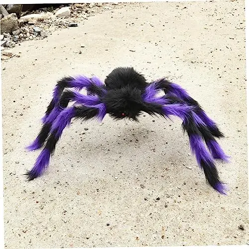Produktbild: ibasenice 3St Lippenstift Ballons Spinnennetz-Dekoration Halloween Spinne im Freien Ornament Spielzeug Plüschspinne Spukhaus-Requisite behaart Requisiten Plüschtier falsche Spinne schmücken