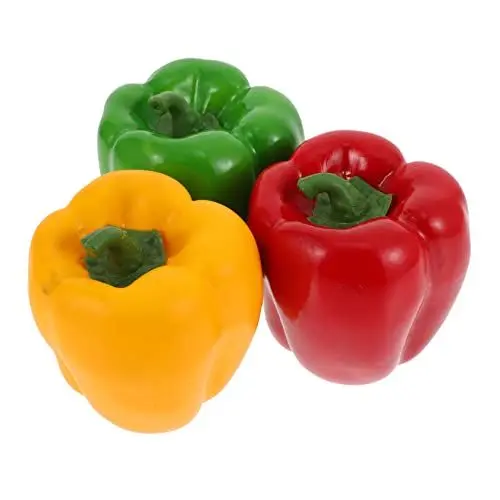 Produktbild: ibasenice 3St Simuliertes Gemüsemodell Dekoration falsche Paprika Ornament Modelle pflanzliche Verzierungen Simulation Paprika Requisiten Fenster Dekorationen Spielzeug schmücken Kind