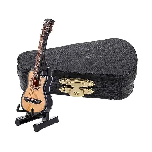 Produktbild: ibasenice 3 Sätze Mini-Gitarre Miniaturgitarrenmodell Musikinstrument Display deokration Mini-Spielzeug Miniaturen Musikinstrument Dekoration Holzgitarre Desktop-Ornament Gitarrenverzierung