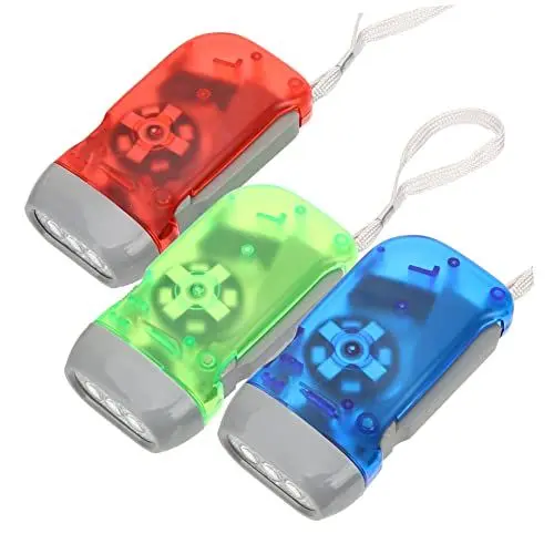 Produktbild: ibasenice 3st Handkurbel Taschenlampe Manuelle Sicherheitstaschenlampe Wiederaufladbare Taschenlampe Handpressbrenner-Dynamo Kleine Taschenlampen Notfall-Taschenlampe Led Mini Plastik