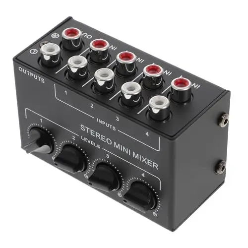 Produktbild: ibasenice 4 Passiver Mischer Tonmischer Audio-interface-mixer Stereo-line-audio-mixer Tragbarer Audiomischer Mischpult Für Konsolenaufnahmen Goxlr Mini Wenig Lärm Elektronisch Rührgerät