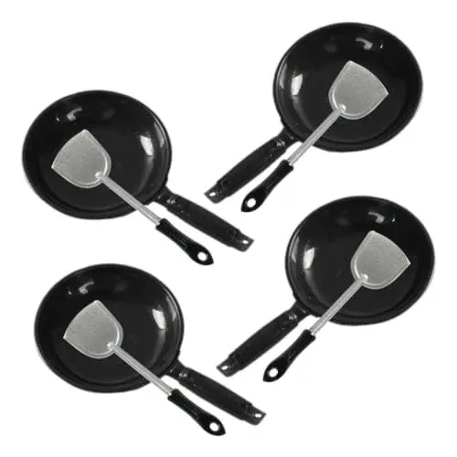 Produktbild: ibasenice 4-teiliges Miniatur-Wok-spatel-Set Mini- -kochgeschirr-Spielzeug Miniatur-töpfe Und -pfannen Für Puppenhaus Dekorativ