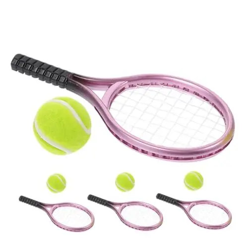 Produktbild: ibasenice Puppenhaus Mini-tennisschläger-spielzeugset Realistische Miniatur-tennisschläger Für Bastel-Fotografie-Requisiten