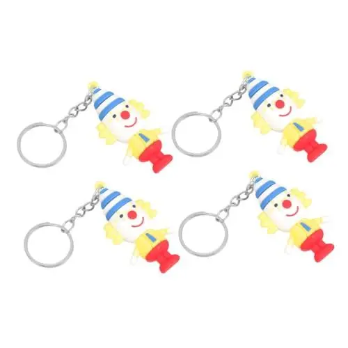 Produktbild: ibasenice 4stücke Clown Schlüsselanhänger Lustige Rucksack Dekoration Backpack Pendants Für Partys Und Kleiner Clown Schlüsselring Für Gute Laune Und Kreative Accessoires