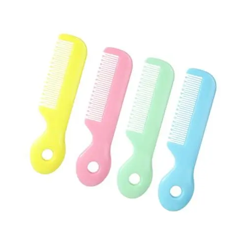 Produktbild: ibasenice Baby-haarbürste 4-teiliges Set Baby-haarkamm Neugeborenenkamm Weiche Runde Zähne Abs-material Bequemer Griff Haarpflege Grün/gelb