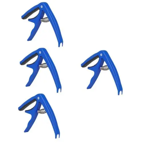 Produktbild: ibasenice 4 Stück Kapodaster gitarrentuner klassische Gitarre Gitarrenklemme Bass-Picks Bassgitarren gitarren capo gitarrenzubehör Gitarrenchef Ukulele-Tuner Gitarren-Kapos Abs Blue