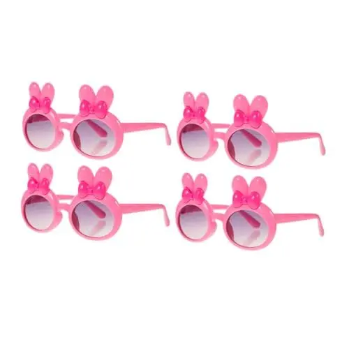 Produktbild: ibasenice 4 Stück Kinder Sonnenbrille Kinder Sonnenbrille Lustige Sonnenbrille Foto Requisite Sonnenbrille Sonnenbrille Sommerbrille Harz Rosa