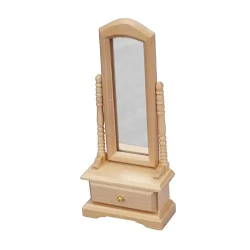 Produktbild: ibasenice 4stücke Miniatur Spiegel Für Puppenhaus Handgefertigtes Holzmodell Für Schlafzimmer Und Wohnzimmer Dekoration Realistisches Design Für Kreative Raumgestaltung Für Mini Haus