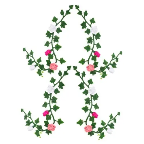Produktbild: ibasenice 4 Stück Puppenhaus-Blumen, Puppenhaus-schaukel, Dekorativer Langer Blumenstrauß, Girlande, Künstliche Blumen, Rosenreben, Hängepflanze