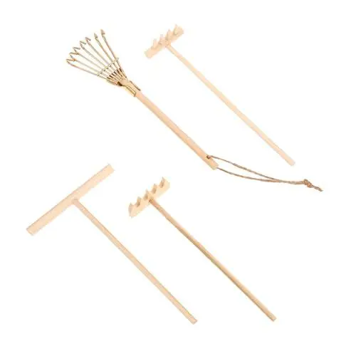 Produktbild: ibasenice 4 Stück Sandmalerei Kleine Bambusrechen Kleine Rechen Zen-sandgartenrechen Sandtisch Rechen Mikro-landschaftsrechen Mini-rechenwerkzeug Sandmalrechen Zen-gartenzubehör Beige