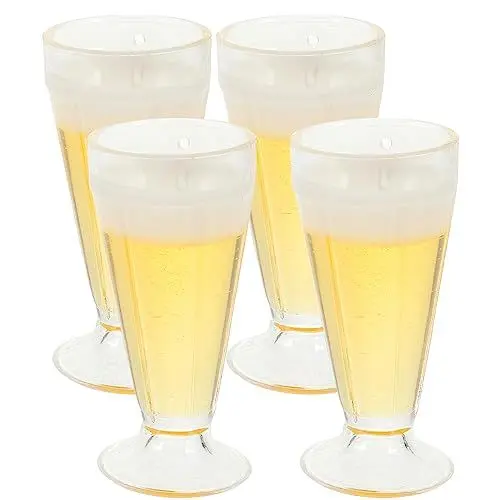 Produktbild: ibasenice 4 Stück Winzige Kelchbecher Mini-hausgläser Puppenhaus-dekorationszubehör Mini-weingläser Mini-schnapsgläser Champagnerbecher-Modelle Mini-bierbecher Tasche Geschenk Schüler PVC
