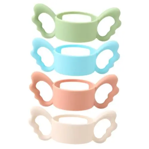 Produktbild: ibasenice Griffe Für Babyflaschen – 4 Silikongriffe Ergonomisch Für Mehr Komfort Verhindert Das Herunterfallen Leicht Zu Pflegen